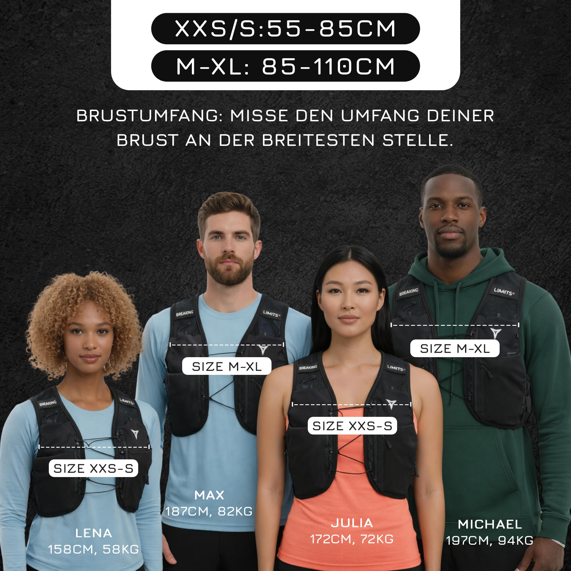 Gilet de course à pied réfléchissant - Running Vest - Avec 2 gourdes souples 2/5