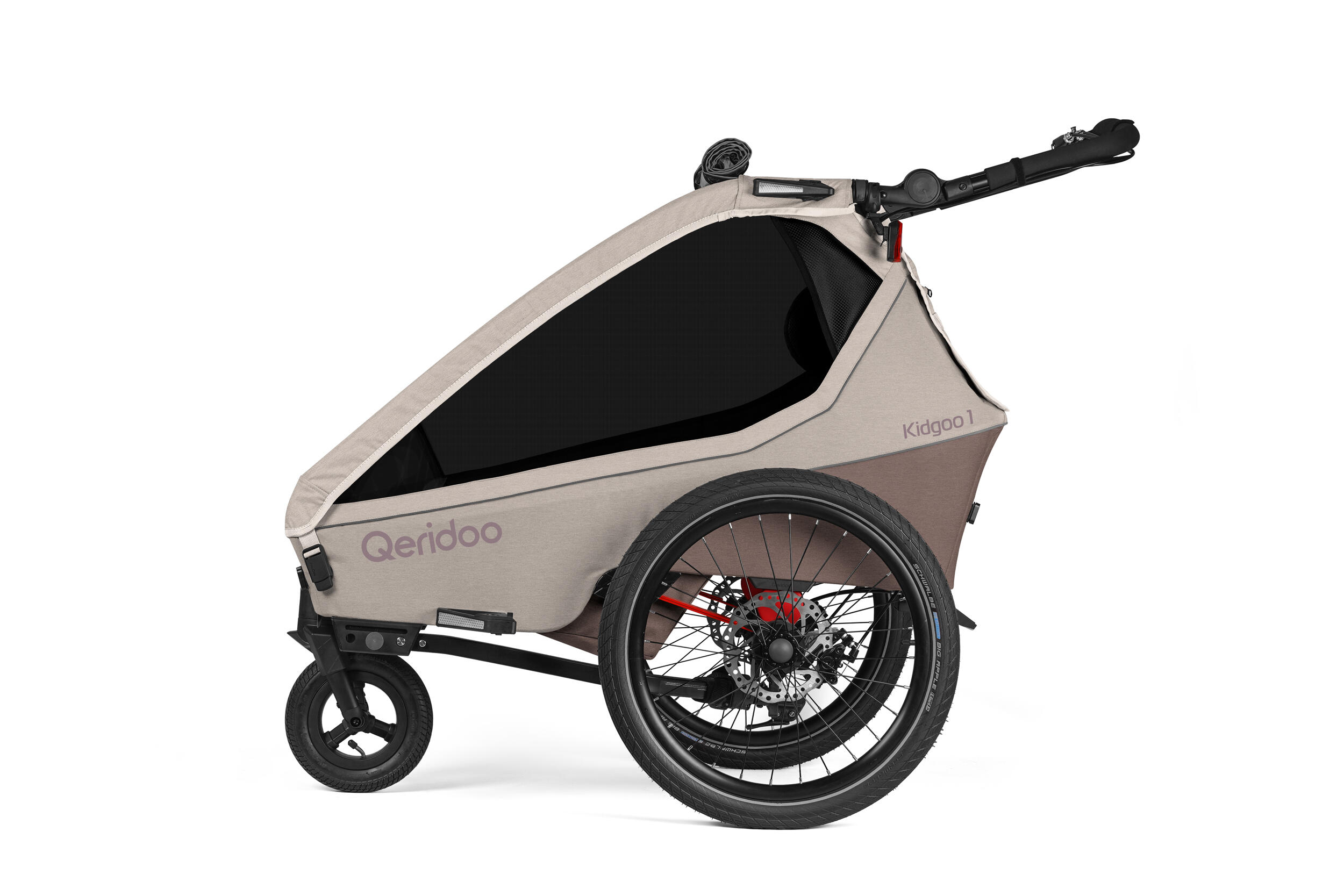 Qeridoo Fahrradanhänger Kidgoo 1 Pro Gen 2 Barista Brown 2/5
