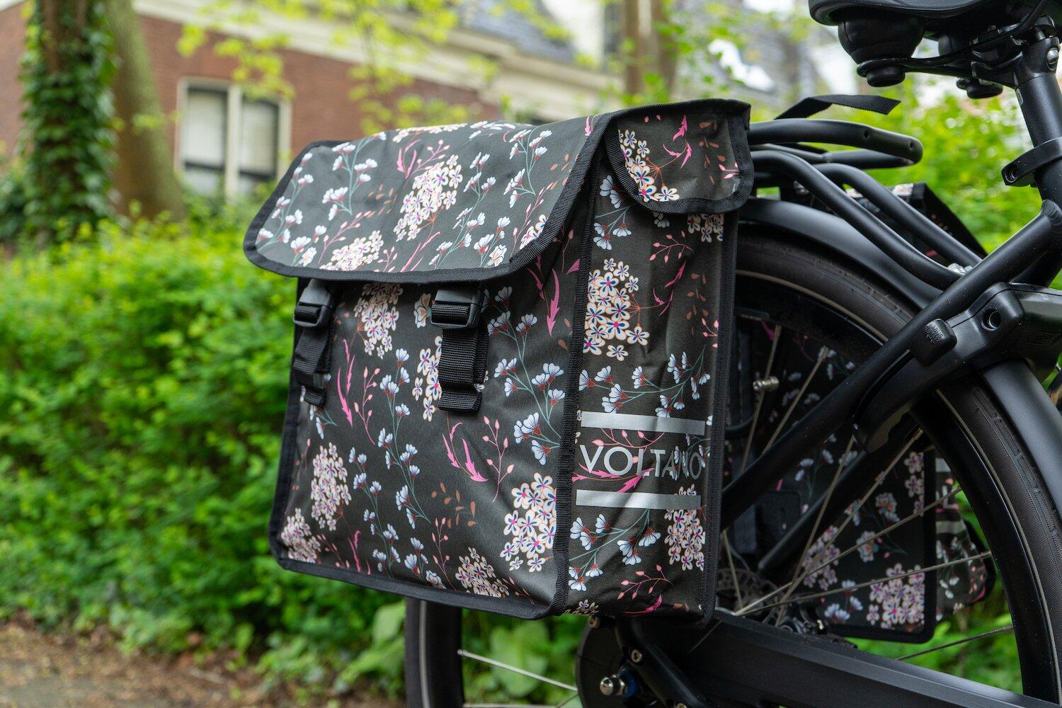 Voltano Dubbele Fietstas Pink Elegance - 38 Liter - Waterdicht Polyester 2/7