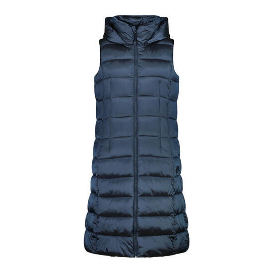Giubbotto lungo senza maniche con cappuccio da donna CMP