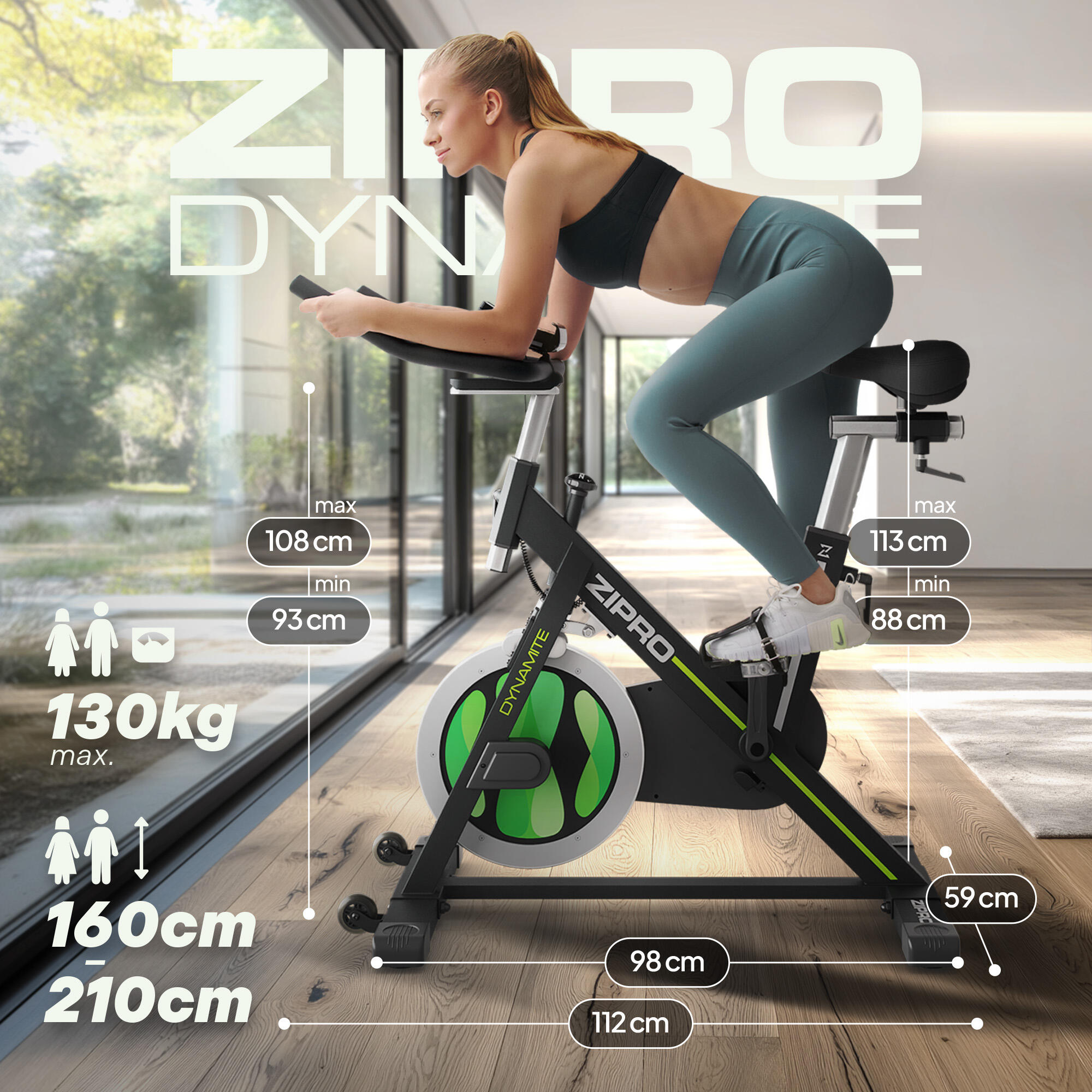 Vélo de biking magnétique Zipro Dynamite connecté iConsole+ 2/8