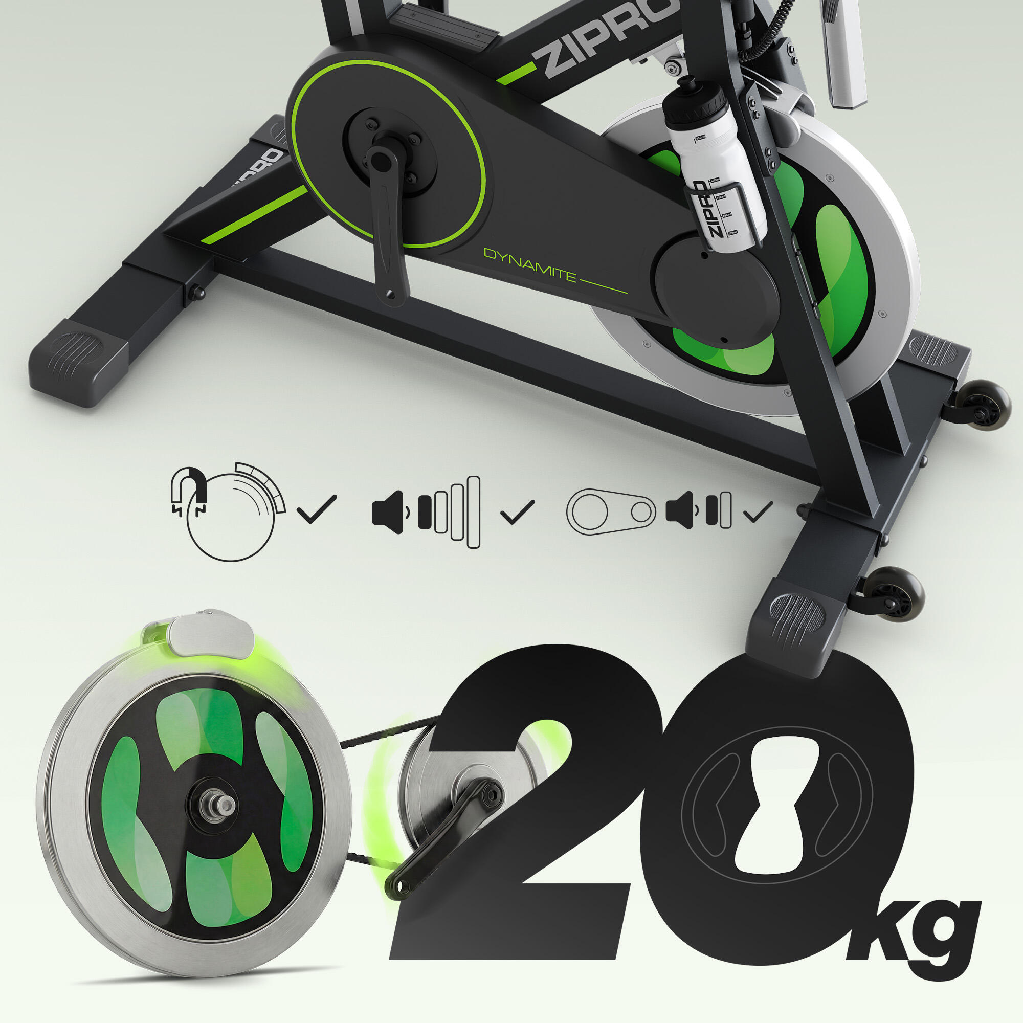 Vélo de biking magnétique Zipro Dynamite connecté iConsole+ 3/8