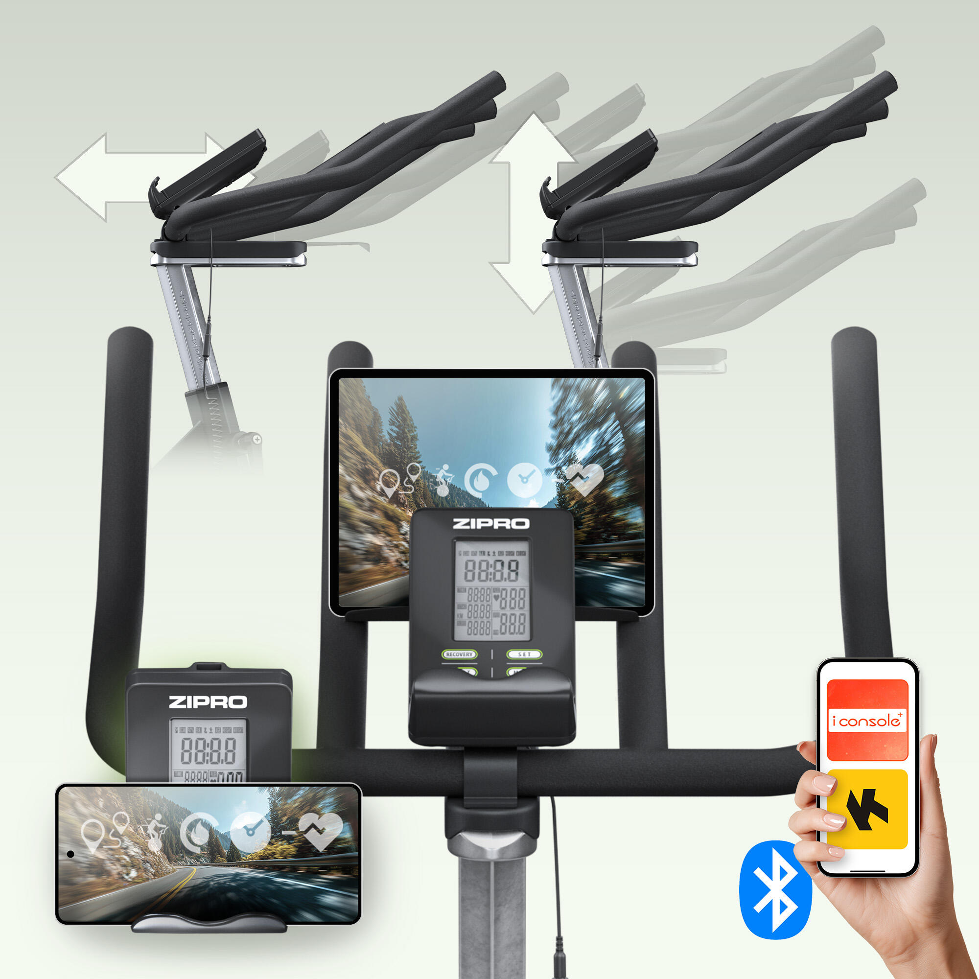 Vélo de biking magnétique Zipro Dynamite connecté iConsole+ 5/8