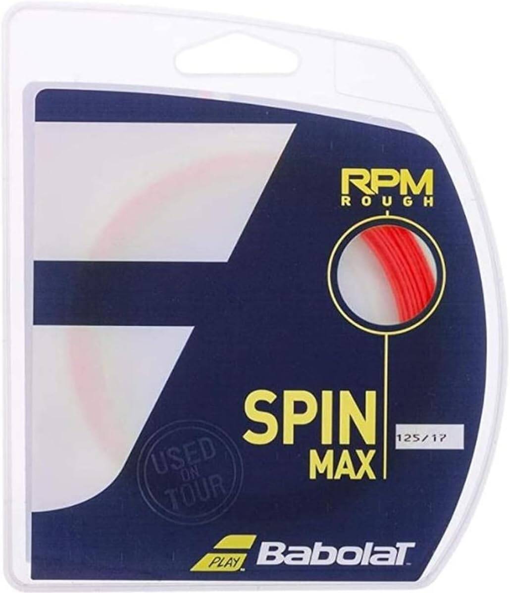 Babolat RPM Rough (16G Fluorescent Red) – Spin-Enhancing, High-Performance Tennis String -  1