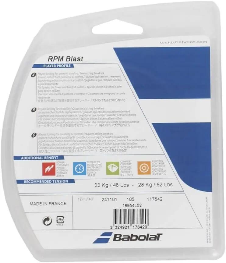 Babolat RPM Polyester Blast (12M, Black) – High-Spin, Durable Tennis String Reel -  2