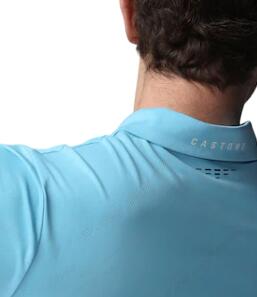 Polo Castore LVS Engineered Knit SS, polo da golf da uomo, azzurro 3/4