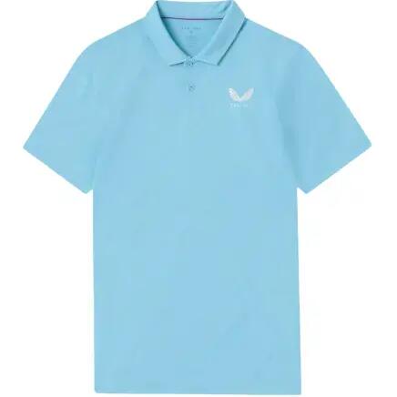 Castore LVS Engineered Knit SS Men's Golf Polo, Sky Blue