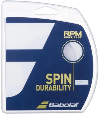 Babolat RPM Hurricane 12M (White, 130/16) – Spin-Boosting Durable Tennis String for Power & Control