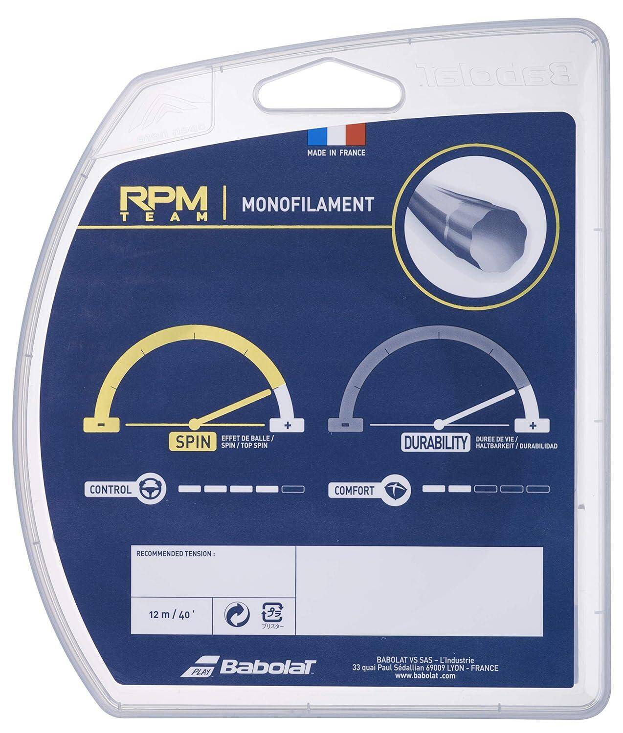 Babolat RPM Team X (1.30/16, Black) – Spin-Enhancing, Durable Tennis String Set -  3