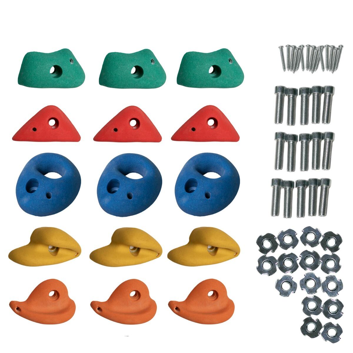 Lot de 15 Pierres à grimper d'escalade en polyrésine pour structures de jeux - 1/5