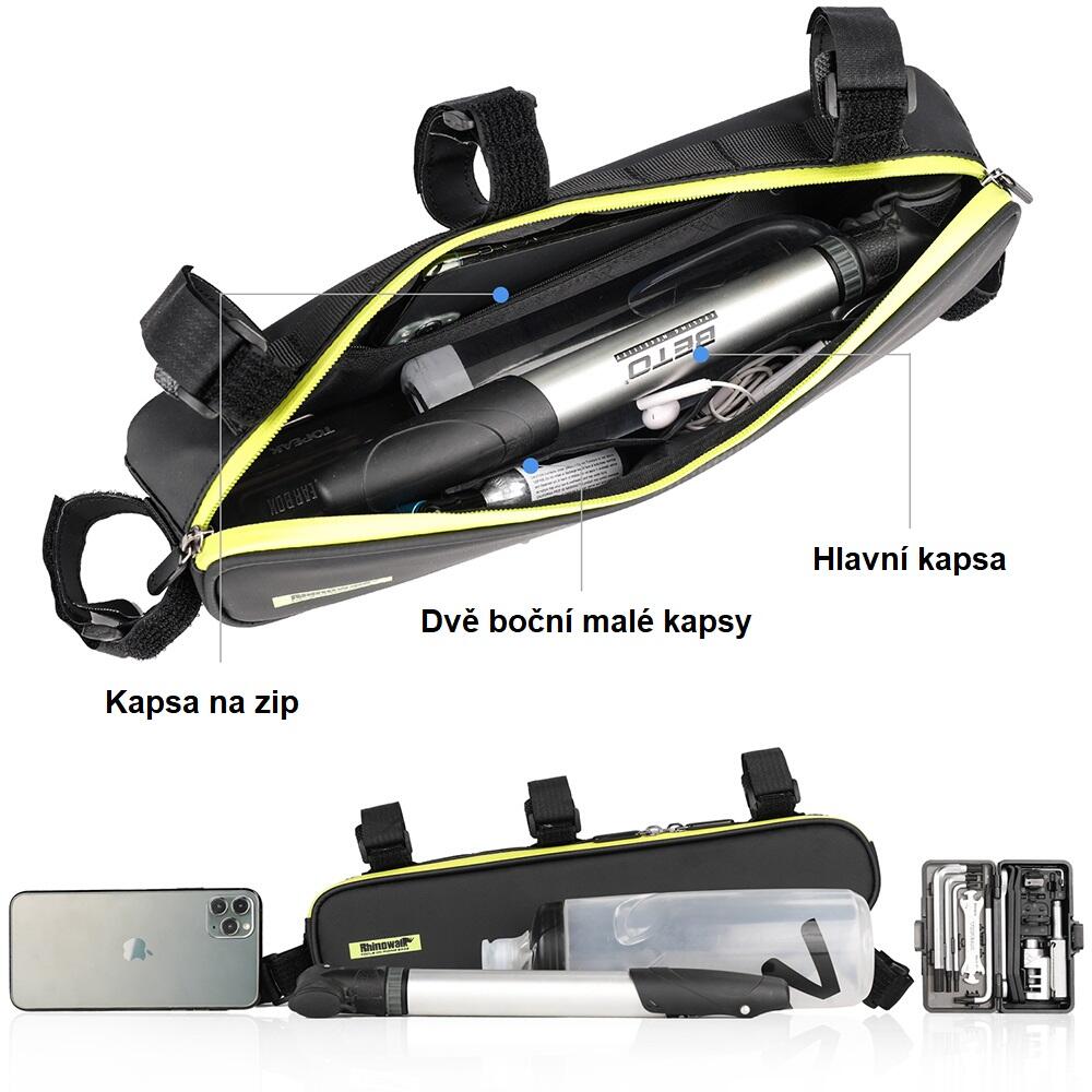 Brašna na kolo na rám dolní X21656 2,5L černožlutá 3/4