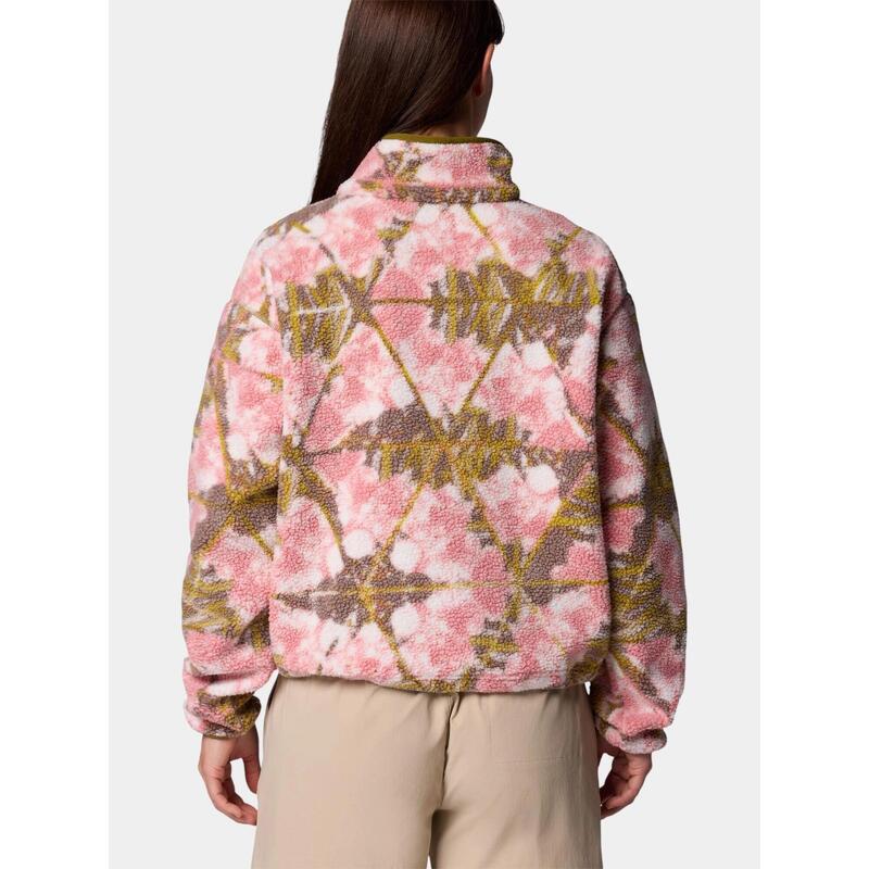 Pulover polar Helvetia II Printed Cropped Half Snap femei