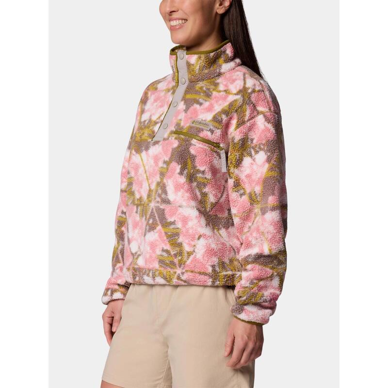 Pulover polar Helvetia II Printed Cropped Half Snap femei