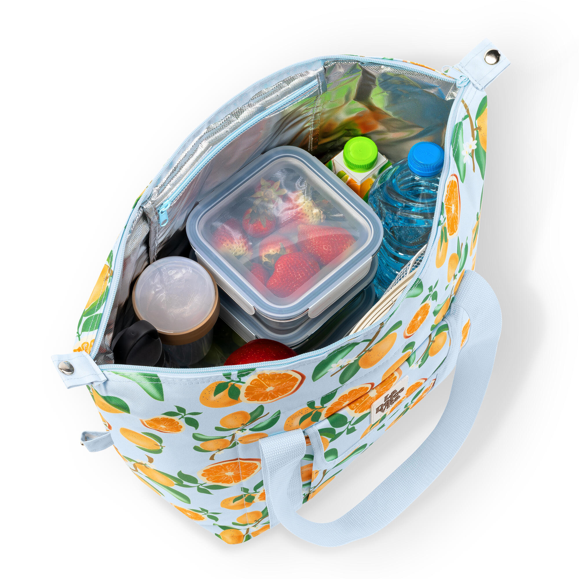 Sac isotherme de plage 28 L avec imprimé orange 4/7