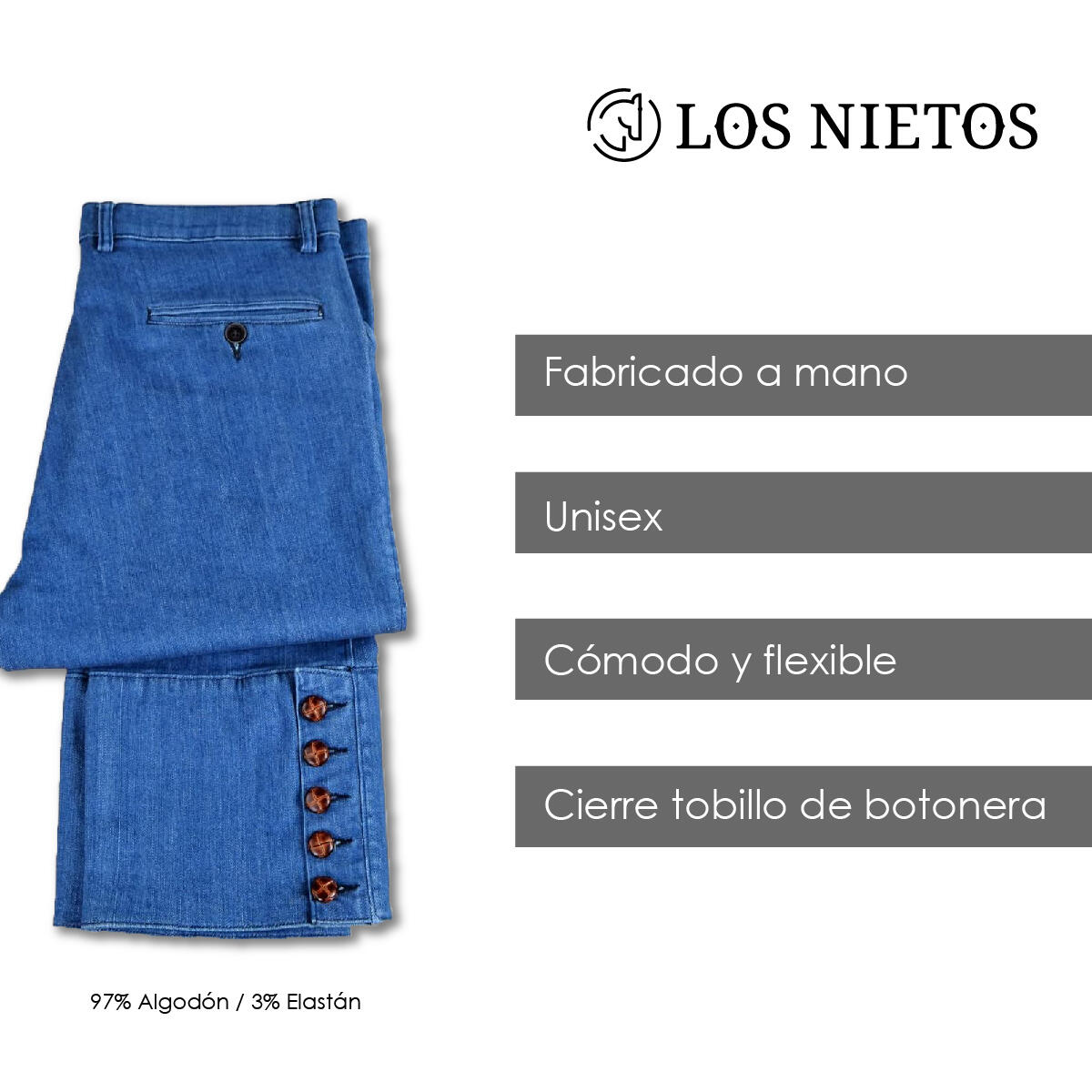 Pantalón montero clásico para niños | 4 | Vaquero claro 4/6