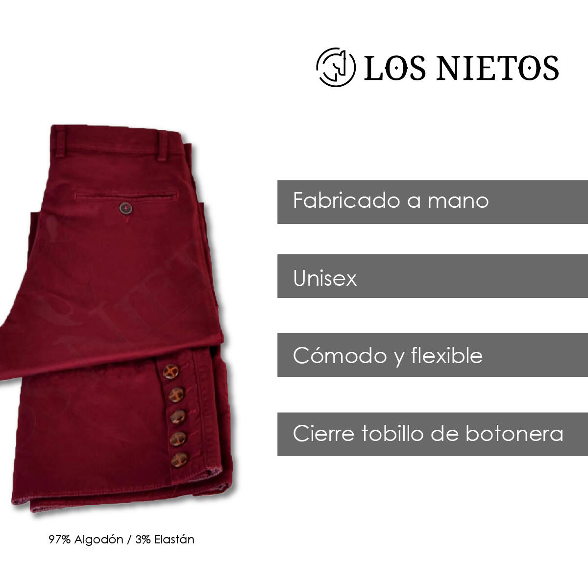 Pantalón montero clásico para niños | 12 | Burdeos 4/6