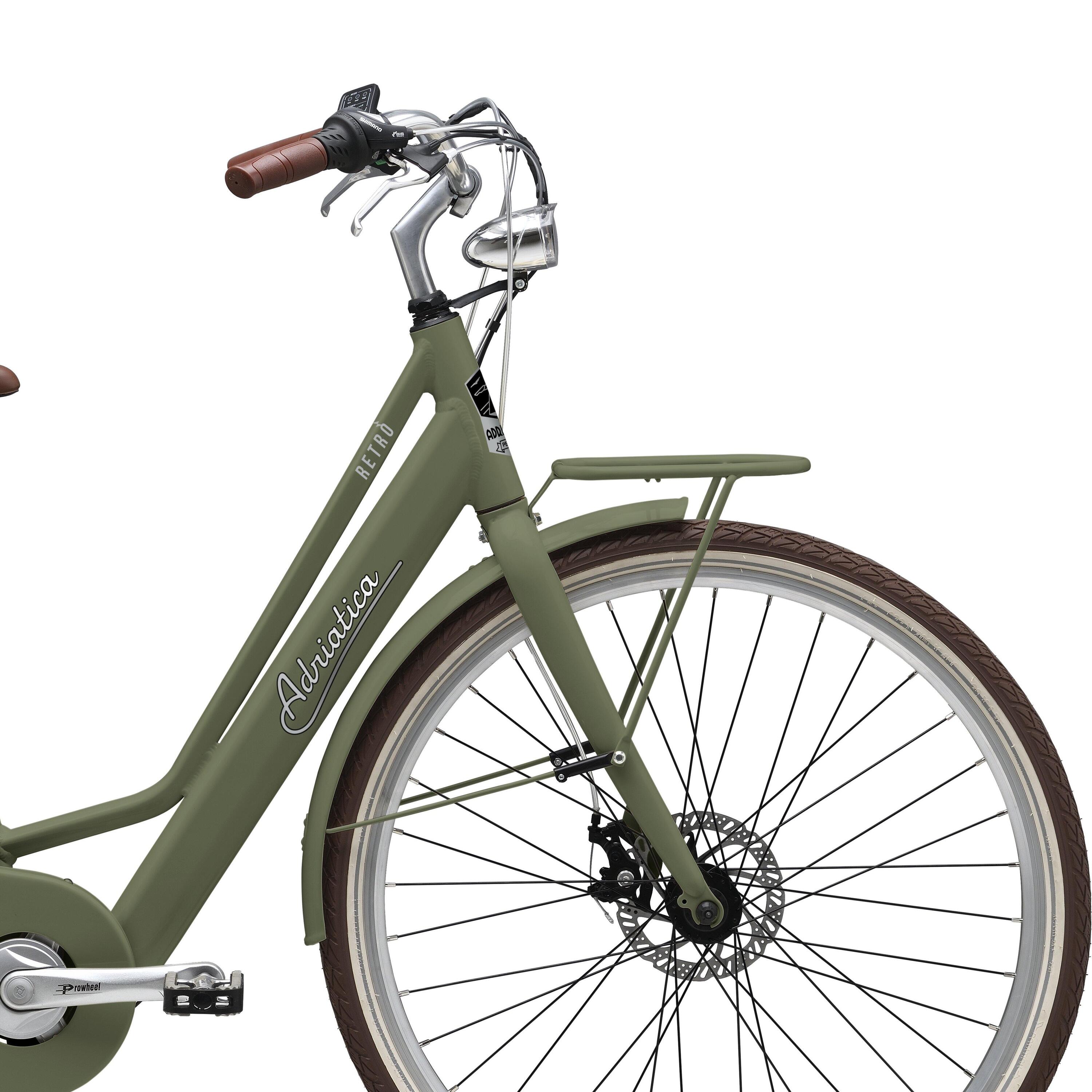 Bicicleta Elétrica de Cidade Adriatica E-Retro 28 Quadro Baixo Verde 3/3