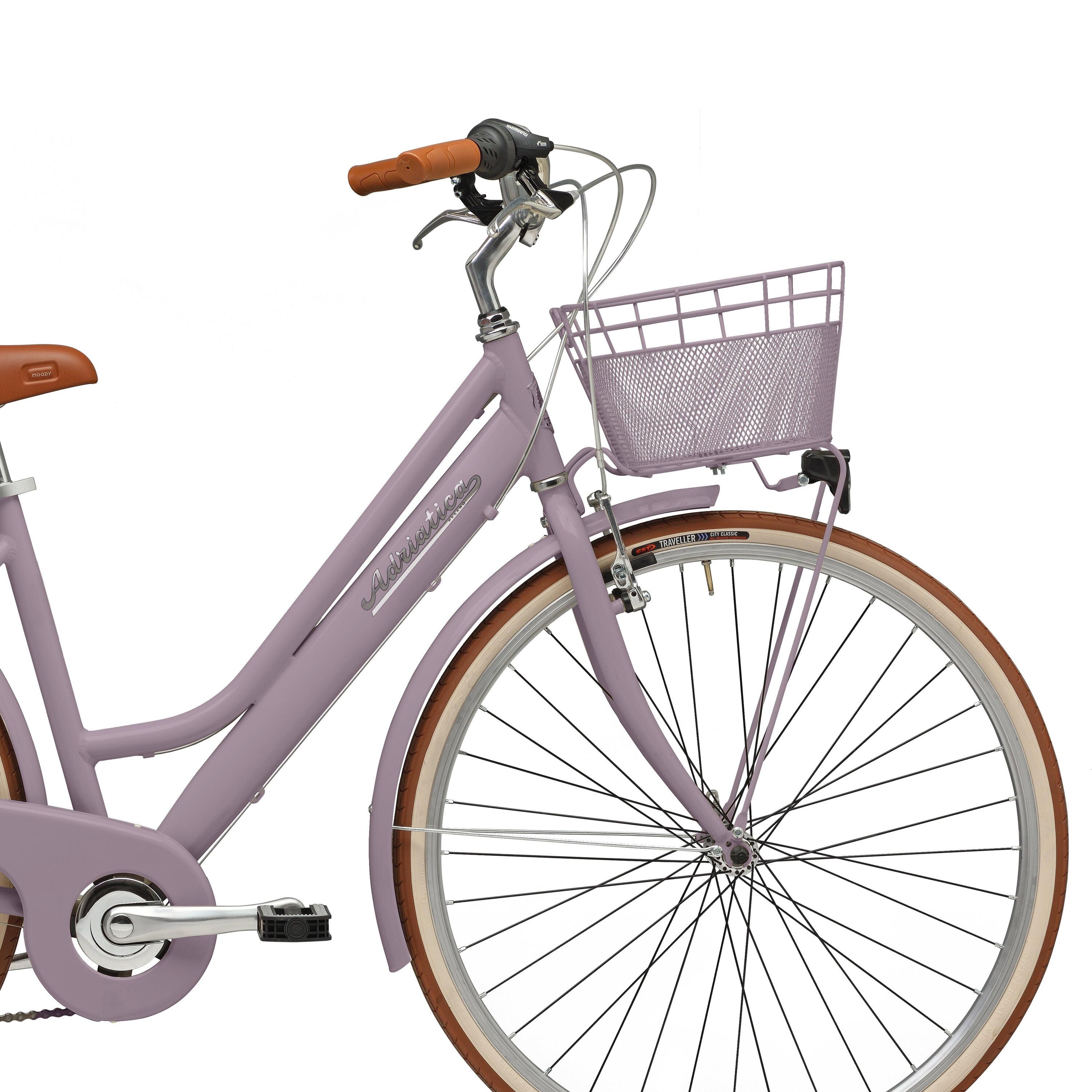 Bicicleta de Cidade Adriatica Retro 28 Quadro Baixo Malva 3/4
