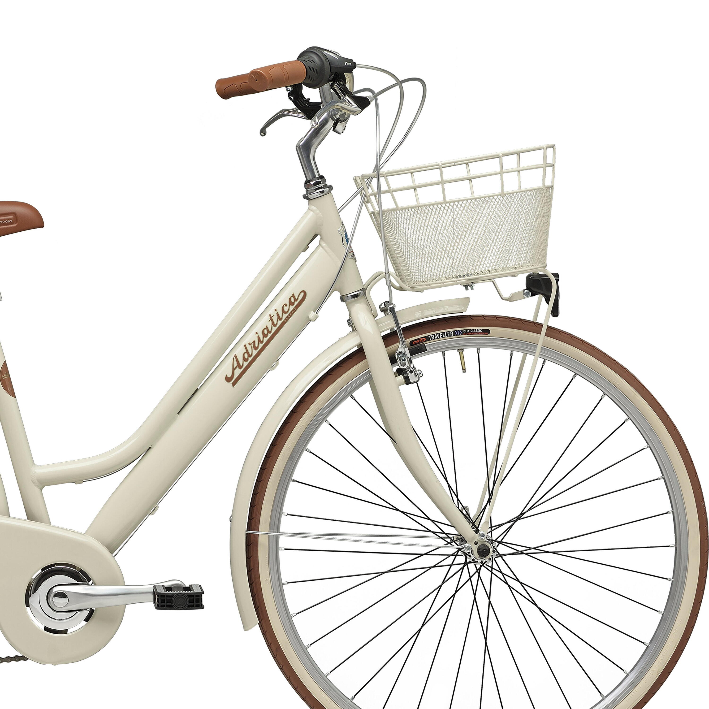 Bicicleta de Cidade Adriatica Retro 28 Quadro Baixo Creme 3/4