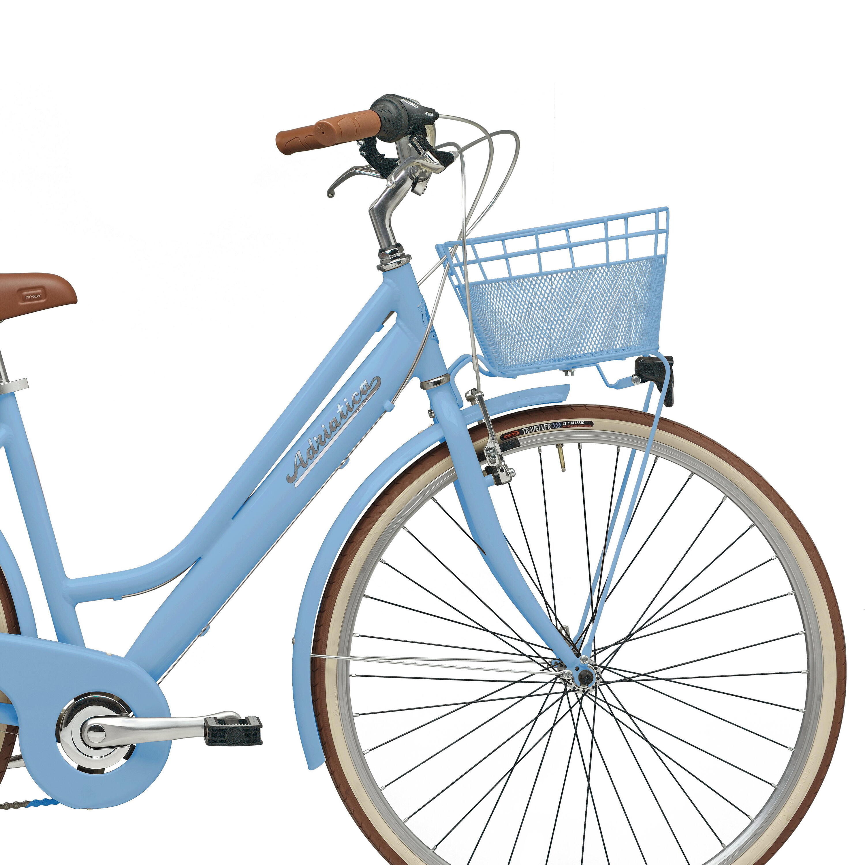 Bicicleta de Cidade Adriatica Retro 28 Quadro Baixo Azul 3/4