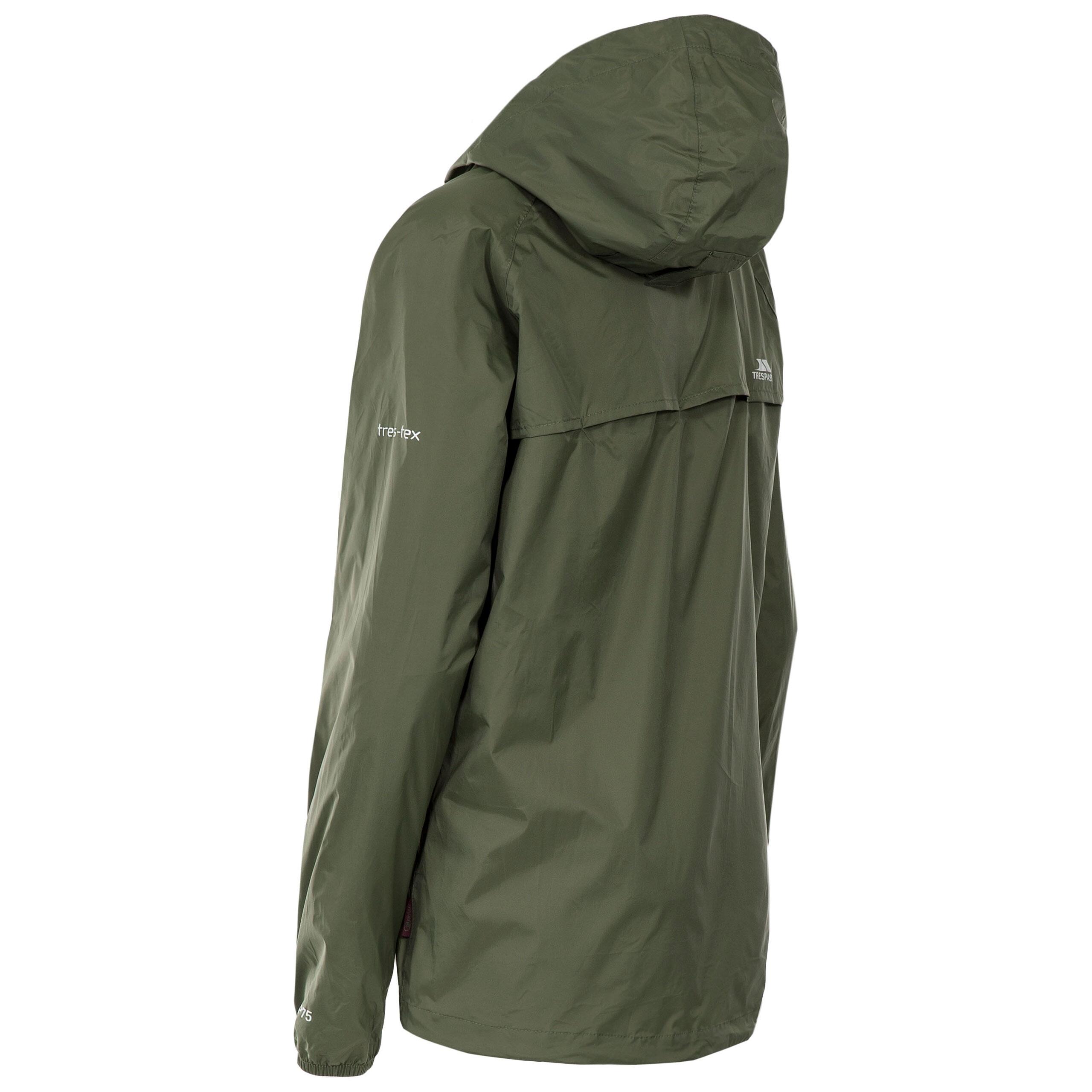 Chaqueta impermeable con capucha y cremallera para mujer Trespass Qikpac 2/5