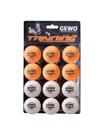 Balles de tennis de table Training Balls 3* X12 balles - Orange et Blanche