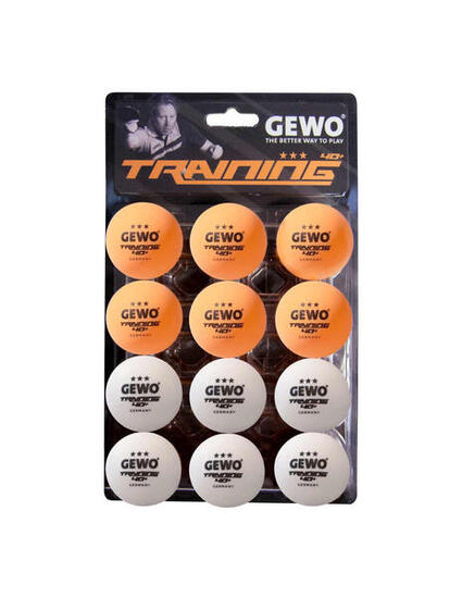 Balles de tennis de table Training Balls 3* X12 balles - Orange et Blanche