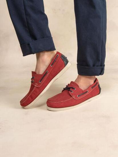 Chaussures bateau Homme PHENIS Piment / Navy