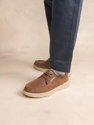 Chaussures bateau homme JAZZSEA Marron - Cuir, Lacets