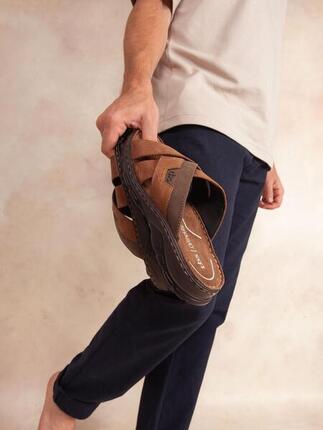 Mules homme JACQUIE Tan/Navy