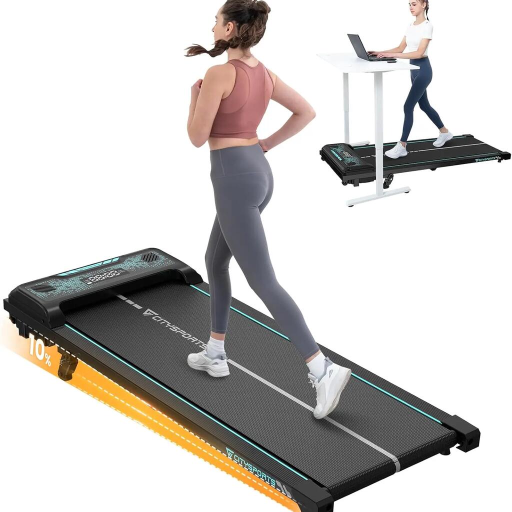 Foldable Treadmill for Home and Office Use, 1–6 km/h, Incline 0–10%