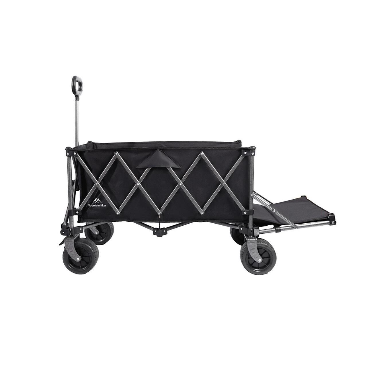 Mountainhiker folding camping cart with a durable design, easy to use, foldable, and portable - Black
