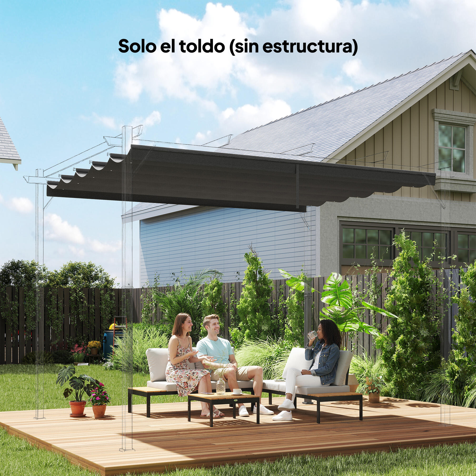 Cubierta de repuesto Outsunny 350x255x6 cm 2/8