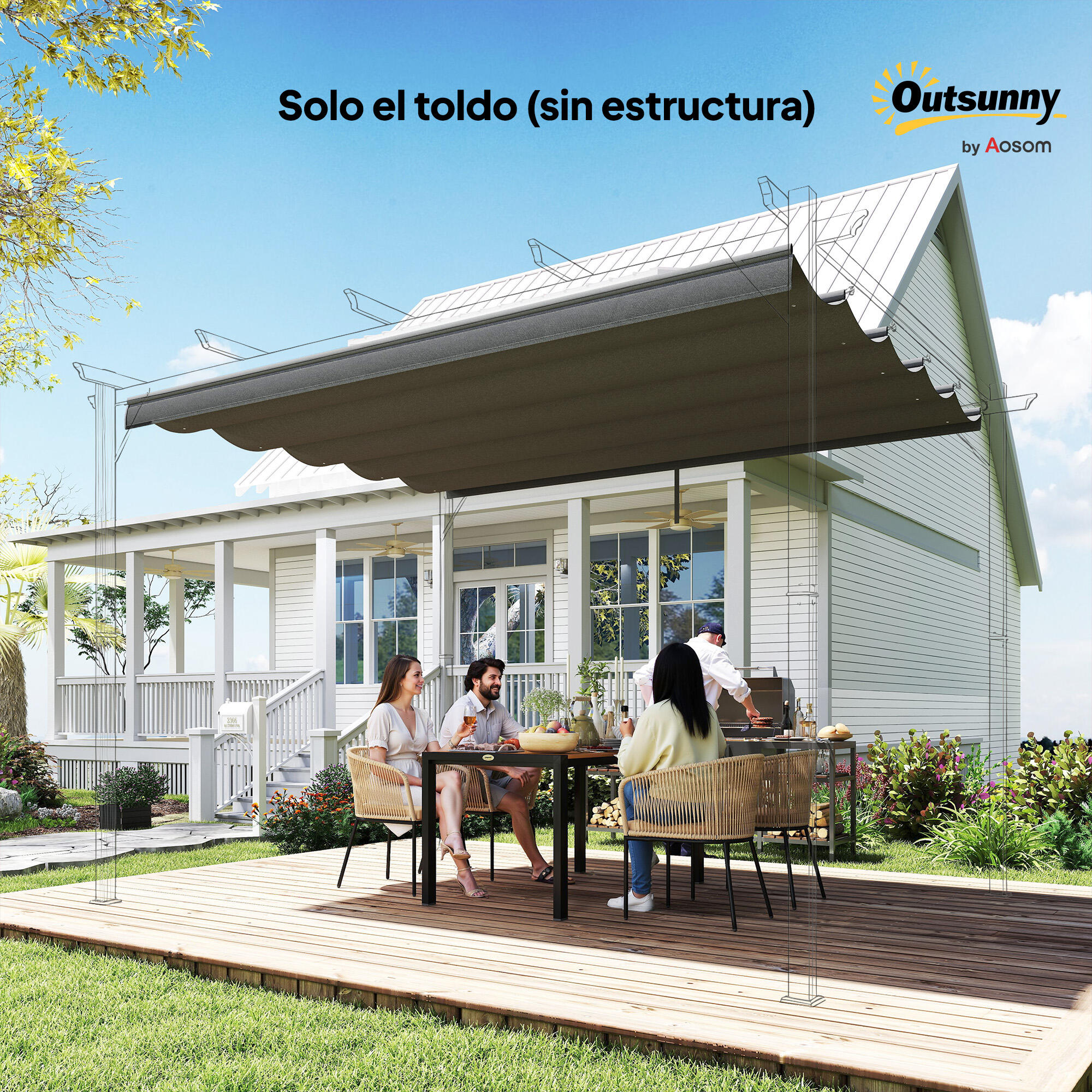 Cubierta de repuesto Outsunny 350x255x6 cm 4/8