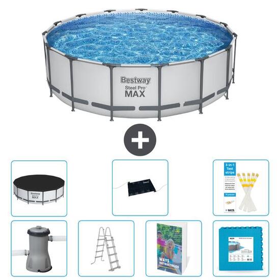 BESTWAY Basen Steel Pro MAX Okrągły - 488x122 cm - 8-częściowy S621