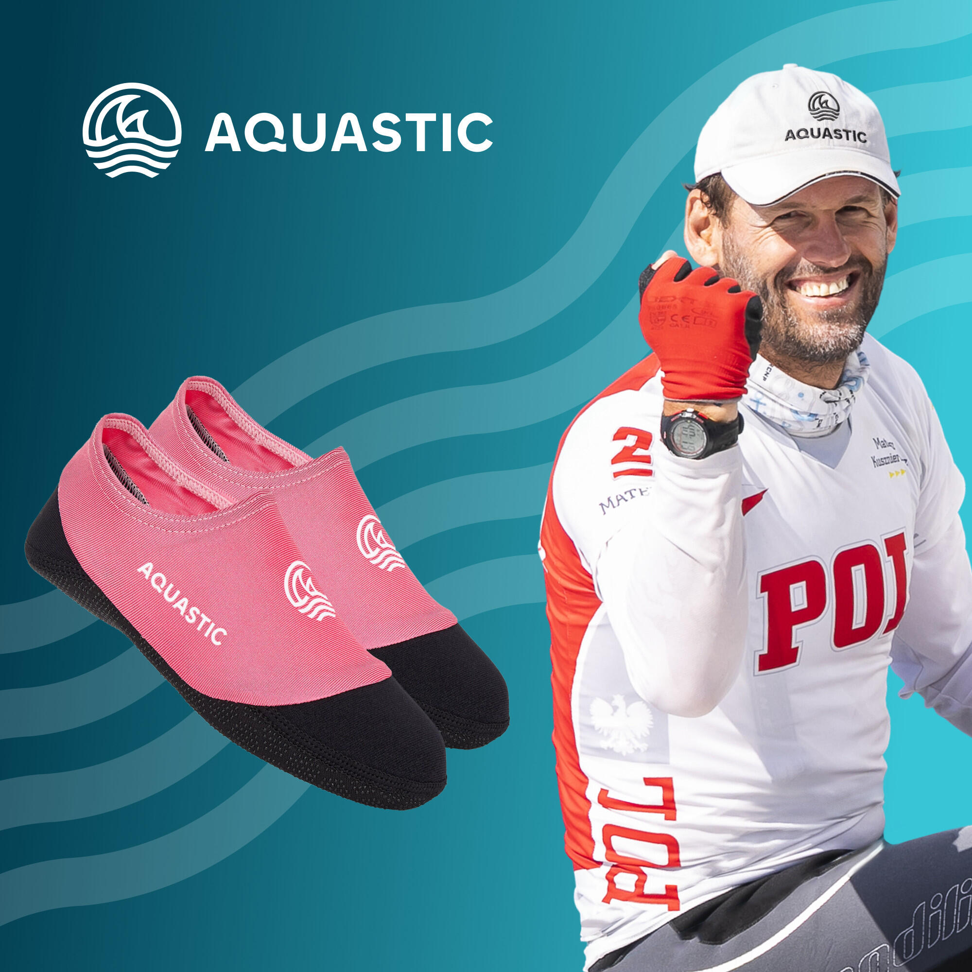 Chaussettes de piscine pour enfants AQUASTIC Seavie antidérapantes 2/7