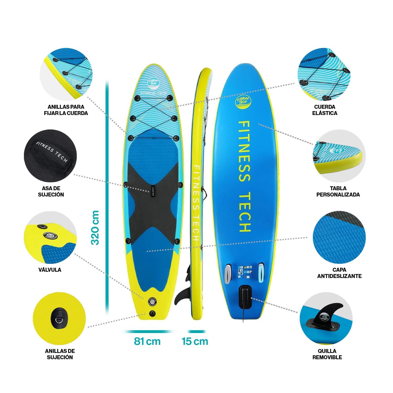 Stand up Paddle Surf Gonflable Mallorca 10'6" 320X81X15CM <160kg Accessoires 2/9