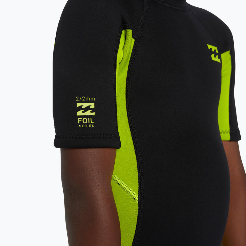 Spumă de înot pentru copii Billabong 2 mm Toddler Foil Back Zip fluro lime