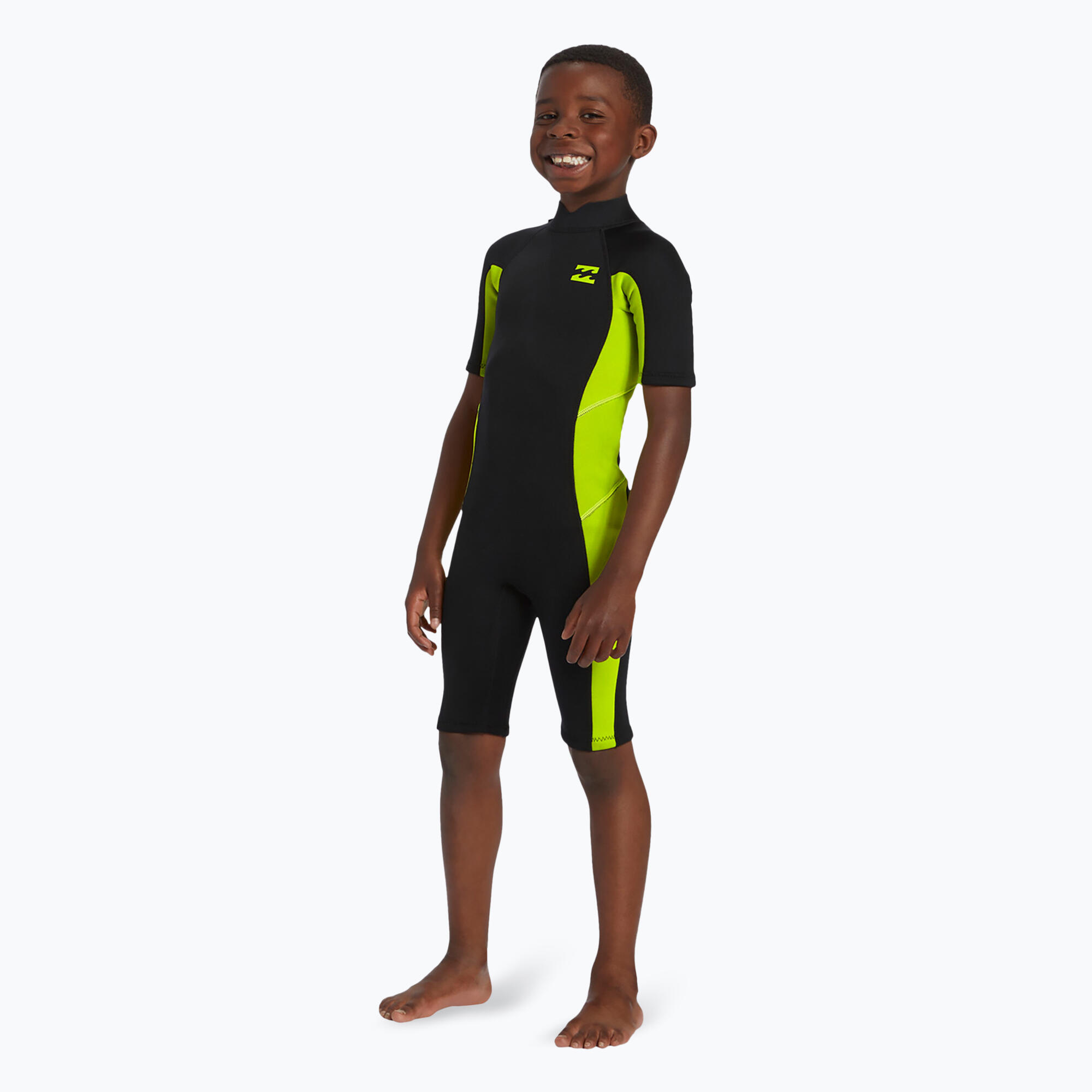 Pianka do pływania dziecięca Billabong 2 mm Toddler Foil Back Zip fluro lime 2/7