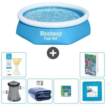 BESTWAY Basen Fast Set Okrągły - 244x61 cm - 7-częściowy S229