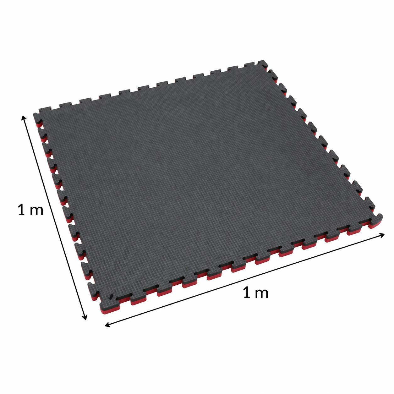 Suelo Puzzle Eva Profesional Tatami 1x1 m y Grosor 2,5 cm Negro/Rojo 2/3