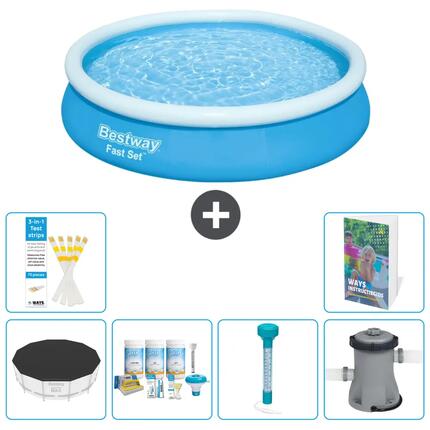 BESTWAY Basen Fast Set Okrągły - 366x76 cm - 7-częściowy S52