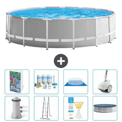 Prism frame zwembad rond - 457x122 cm - 9-delig s658