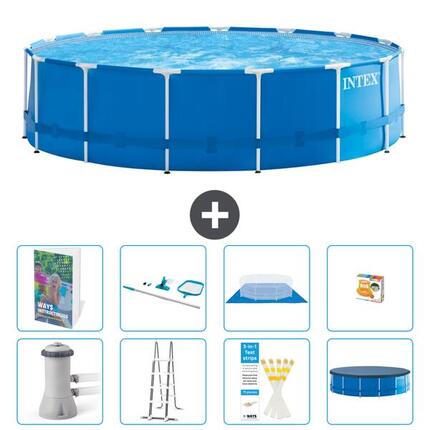 INTEX Basen ze stelażem Okrągły - 457x122 cm - 9-częściowy S647
