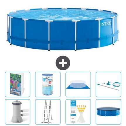 INTEX Basen ze stelażem Okrągły - 457x122 cm - 9-częściowy S542