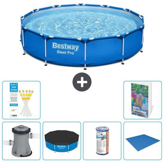 BESTWAY Basen Steel Pro Okrągły - 305x76 cm - 7-częściowy S341