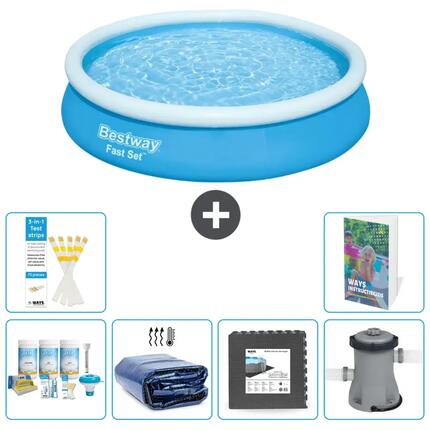 BESTWAY Basen Fast Set Okrągły - 366x76 cm - 7-częściowy S59
