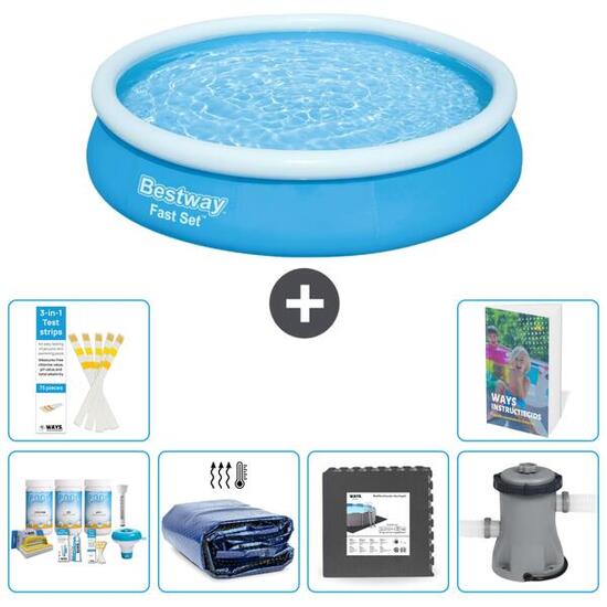 BESTWAY Basen Fast Set Okrągły - 366x76 cm - 7-częściowy S59