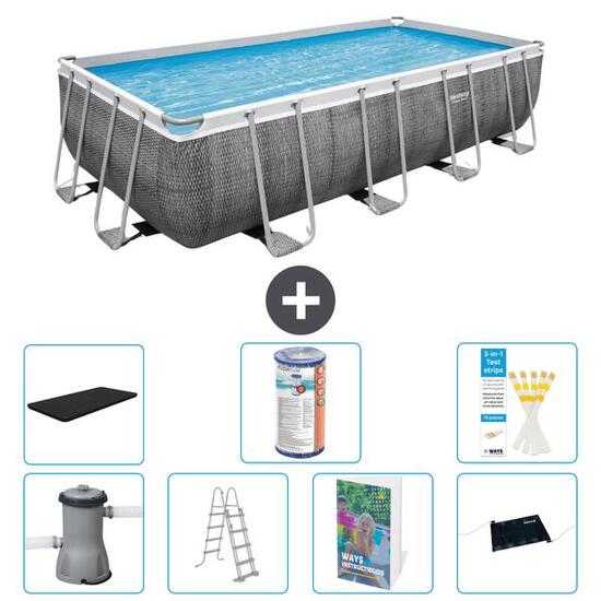 BESTWAY Piscina Bestway Power Steel Rectangular - 488x244x122 cm - S619