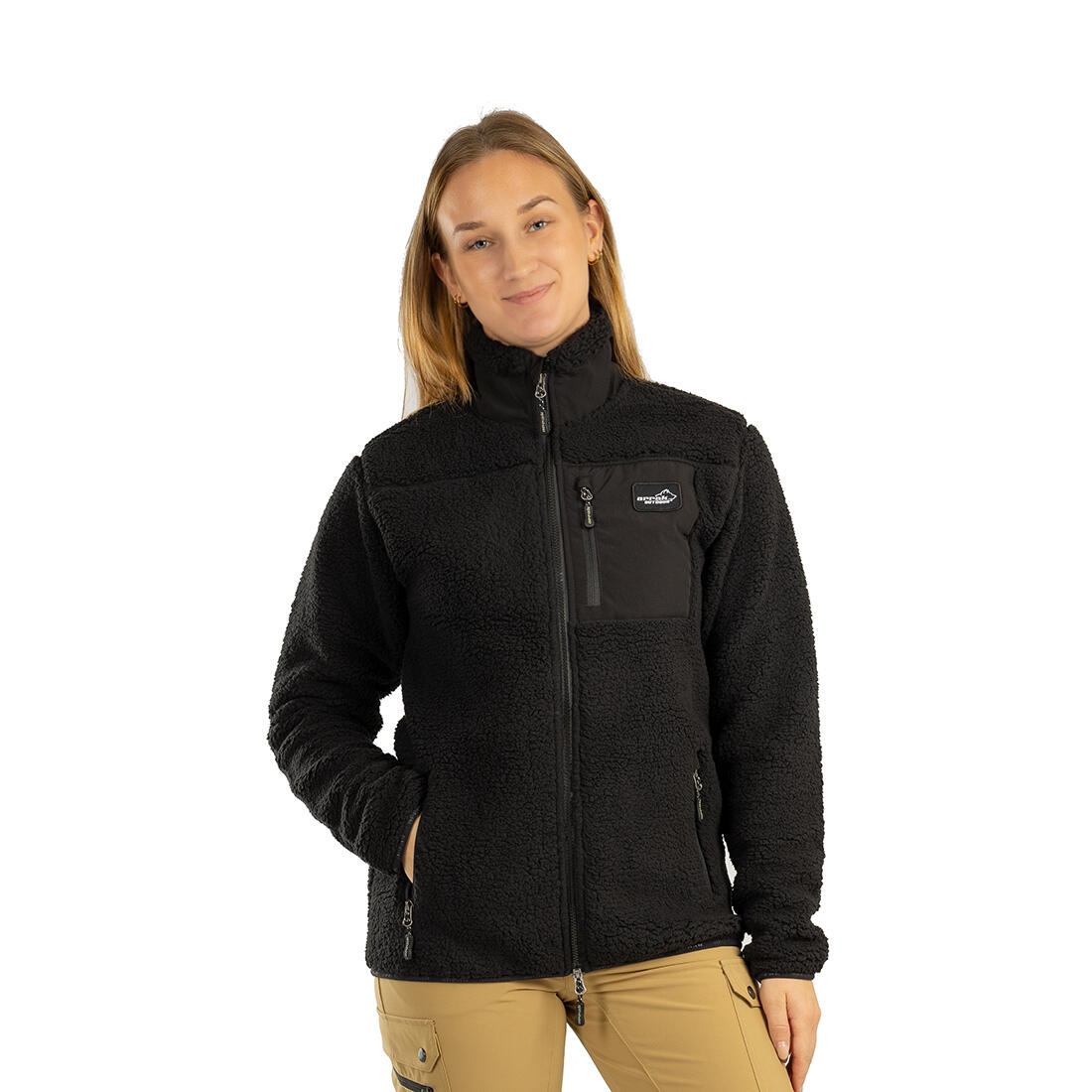Veste polaire Sherpa pour femme noire 7/7